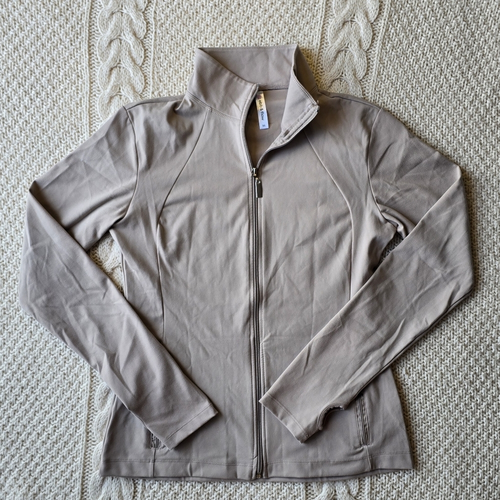 Light Taupe Zip-Up Jacket